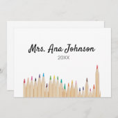 入学準備 色鉛筆 名前 学年クラス 招待状 (正面/裏面)