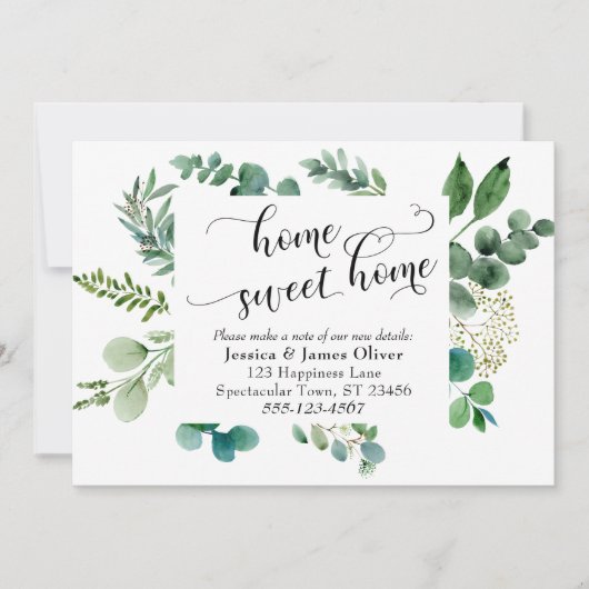 入念な台本ホームスイートホームユーカリプタス付き 案内状 (正面)