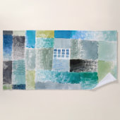 入植地の最初の家 – Paul Klee -抽象芸術 ビーチタオル (正面)