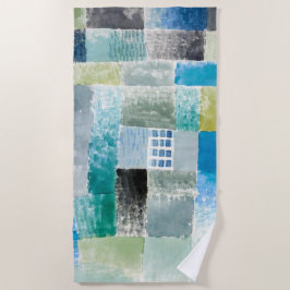 入植地の最初の家 – Paul Klee -抽象芸術 ビーチタオル