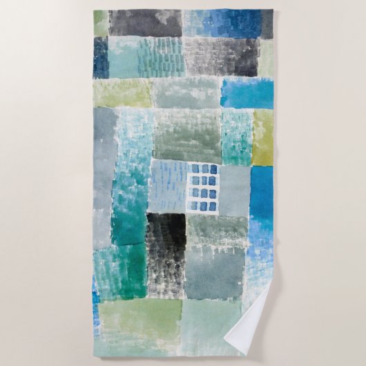 入植地の最初の家 – Paul Klee -抽象芸術 ビーチタオル (正面)