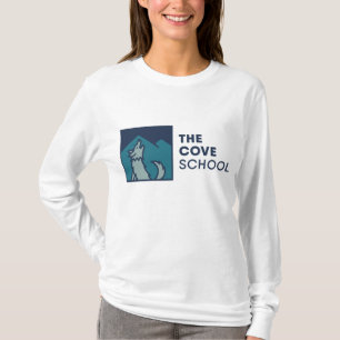 入江の学校の女性の長袖のTシャツ Tシャツ