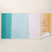 入江ビベス |グラデーションビーチサンアンドサンドモノグラム ビーチタオル (正面)