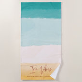 入江ビベス |グラデーションビーチサンアンドサンドモノグラム ビーチタオル (正面)