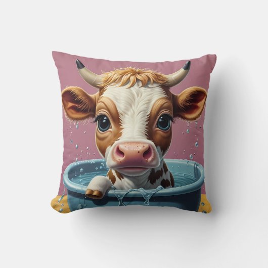 入浴する動物おもしろい クッション (正面)