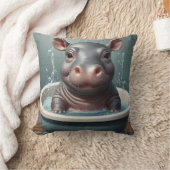 入浴する動物おもしろい クッション (ブランケット)