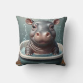 入浴する動物おもしろい クッション (正面)