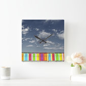 入浴カラフル小屋の壁時計 スクエア壁時計 (ホーム)