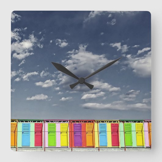 入浴カラフル小屋の壁時計 スクエア壁時計 (正面)