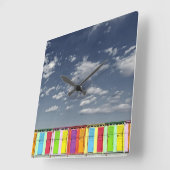 入浴カラフル小屋の壁時計 スクエア壁時計 (傾斜)