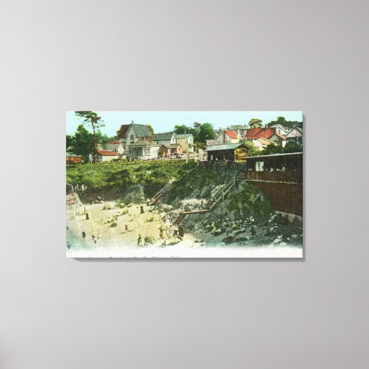 入浴ビーチの空中表示 キャンバスプリント (正面)