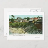 入浴ビーチの空中表示 ポストカード (正面/裏面)