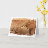入浴ベビーゾウ挨拶カード カード (黄色い花)