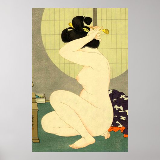 入浴後のヘアアレンジ 白峰平野 1932 ポスター (正面)