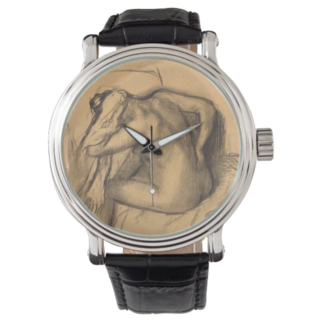 入浴後エドガー・デガで髪を乾かす女性 腕時計 (正面)