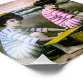 入浴日本の美しいヴィンテージビーチBabes フォトプリント (角)