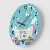 入浴時間 ラージ壁時計 (傾斜)