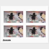 入浴時間 長方形シール (シート)