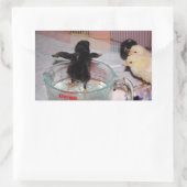 入浴時間 長方形シール (バッグ)