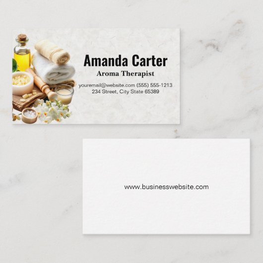 入浴油及び塩類 | サロンスパ 名刺 (正面/裏面)