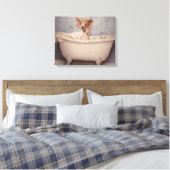 入浴用の子犬 キャンバスプリント (インサイチュ (寝室))