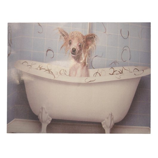入浴用の子犬 ノートパッド (正面)