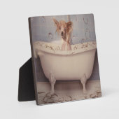 入浴用の子犬 フォトプラーク (正面)