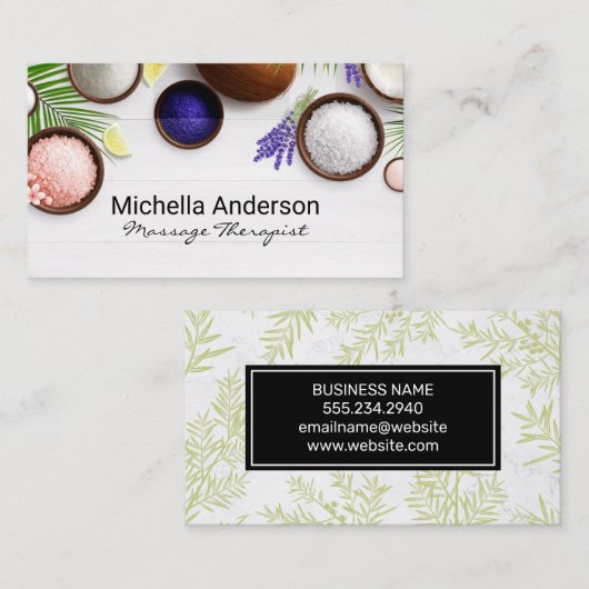 入浴用塩類及びハーブ 名刺 (正面/裏面)