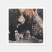 入浴用熊 スタンダードカクテルナプキン (正面)