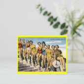 入浴美しい桃、春湖NJ、ヴィンテージ ポストカード (スタンド正面)