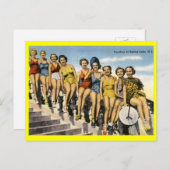 入浴美しい桃、春湖NJ、ヴィンテージ ポストカード (正面/裏面)