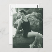 入浴美しい!!かわいい1920年代のフラッパー女の子 ポストカード (正面/裏面)