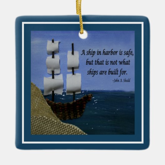 入港船舶は安請感動的求だ セラミックオーナメント (正面)