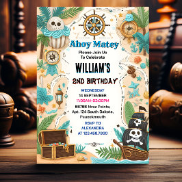 入船キッズクール旗ボート海賊2回目の誕生日 招待状