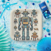 入荷ギアロボット誕生日 – 大型ロボット ペーパープレート (パーティー)