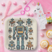 入荷ギアロボット誕生日 – 大型ロボット ペーパープレート (パーティー)