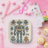 入荷ギアロボット誕生日 – 大型ロボット ペーパープレート (パーティー)