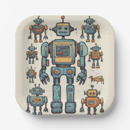 入荷ギアロボット誕生日 – 大型ロボット ペーパープレート