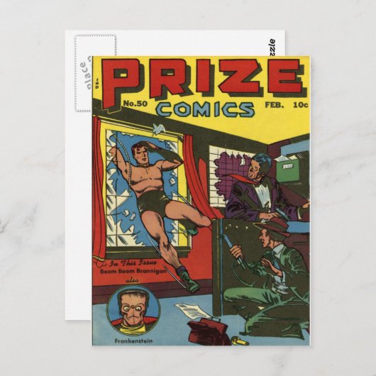 入賞した漫画のクールなヴィンテージの漫画本カバー芸術 ポストカード (正面/裏面)