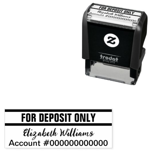 入金専用の署名口座番号テンプレート セルフインキングスタンプ (インサイチュ)