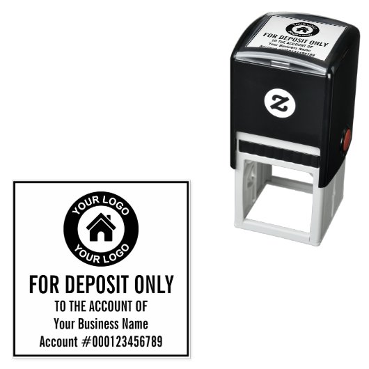 入金専用 会社ロゴ 銀行口座番号 セルフインキングスタンプ (インサイチュ)