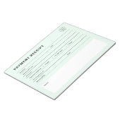 入金領収書 ビジネス ロゴ ノートパッド (アングル)