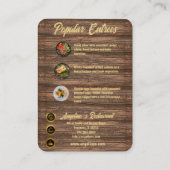 入門付きレストラン名刺 名刺 (裏面)