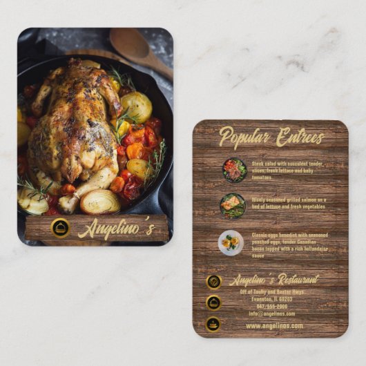 入門付きレストラン名刺 名刺 (正面/裏面)