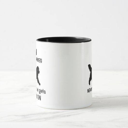 全おもしろいてのおもしろいとゲームニューファンドランド犬 マグカップ (中央)