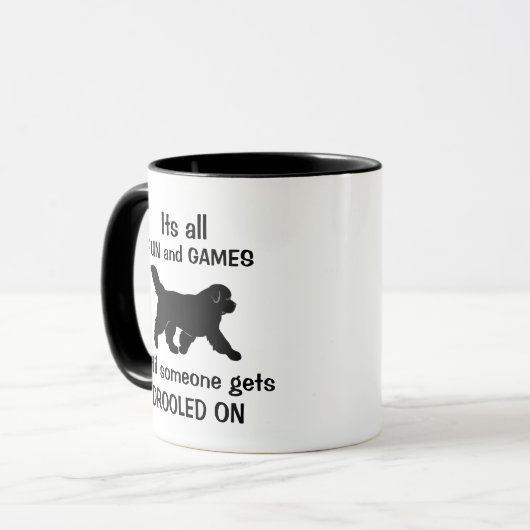 全おもしろいてのおもしろいとゲームニューファンドランド犬 マグカップ (正面左)