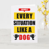 全おもしろいての状況を犬のように扱う カード (黄色い花)