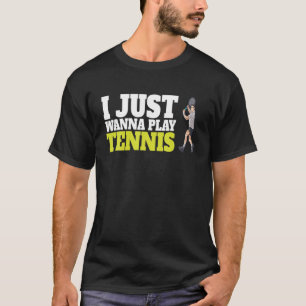 全おもしろいテニスプレーヤー用テニス Tシャツ