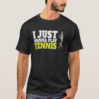全おもしろいテニスプレーヤー用テニス Tシャツ