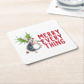 全お洒落体のメリークリスマス スクエアペーパーコースター (アングル)